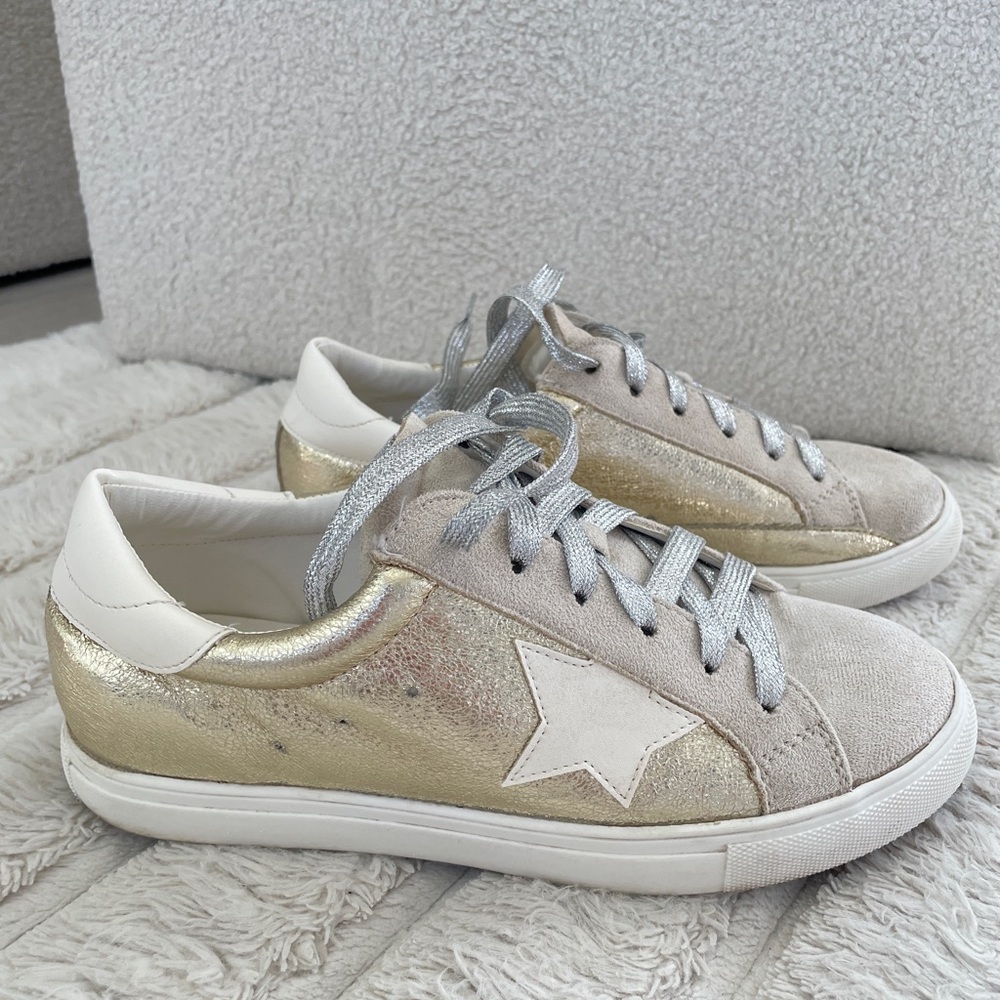 Gold and Silver Women's Sneakers